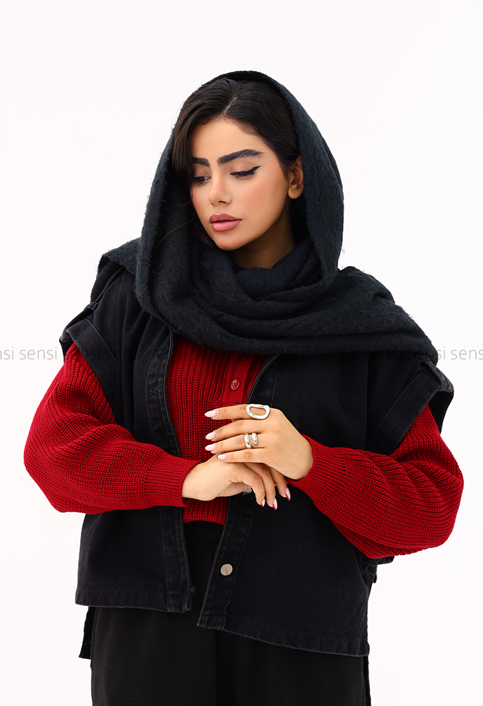 وست زنانه جین آستین بزرگ کد1006655